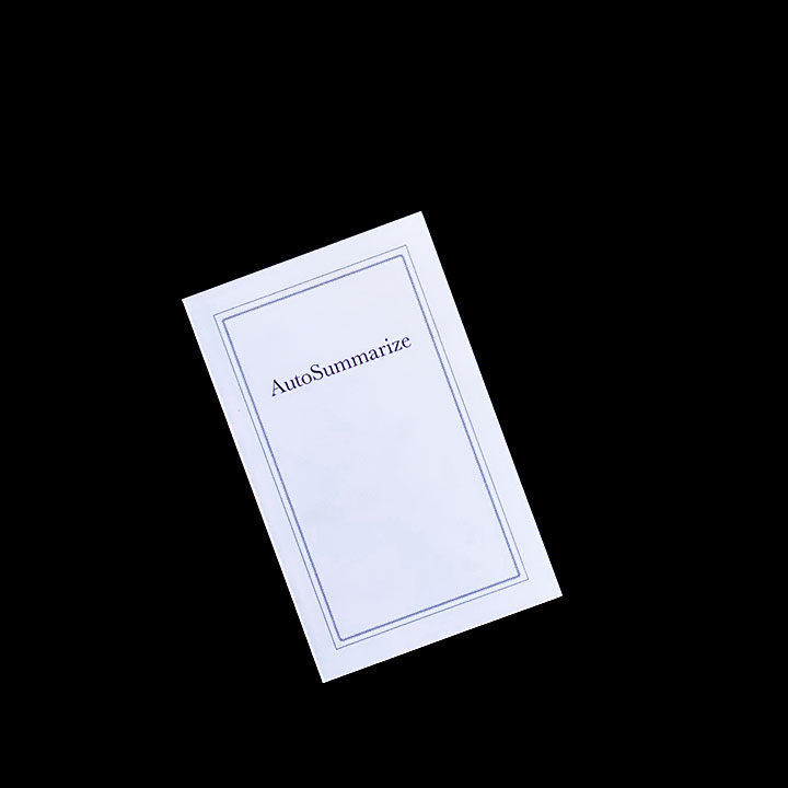 Jason Huff, AutoSummarize, 2010